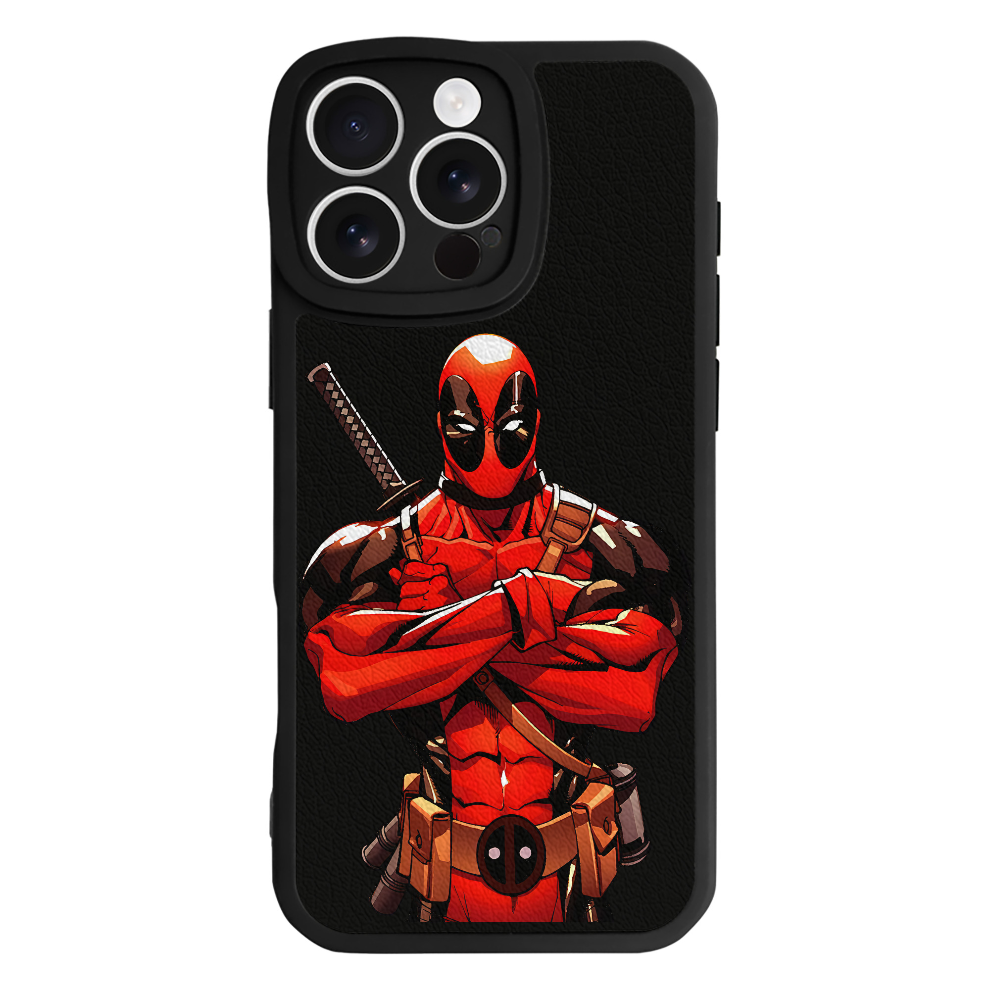 （画像用） Deadpool デッドプール 【iPhone 16シリーズ対応】シリコンスマホケース（レザー調） 材質：シリコン